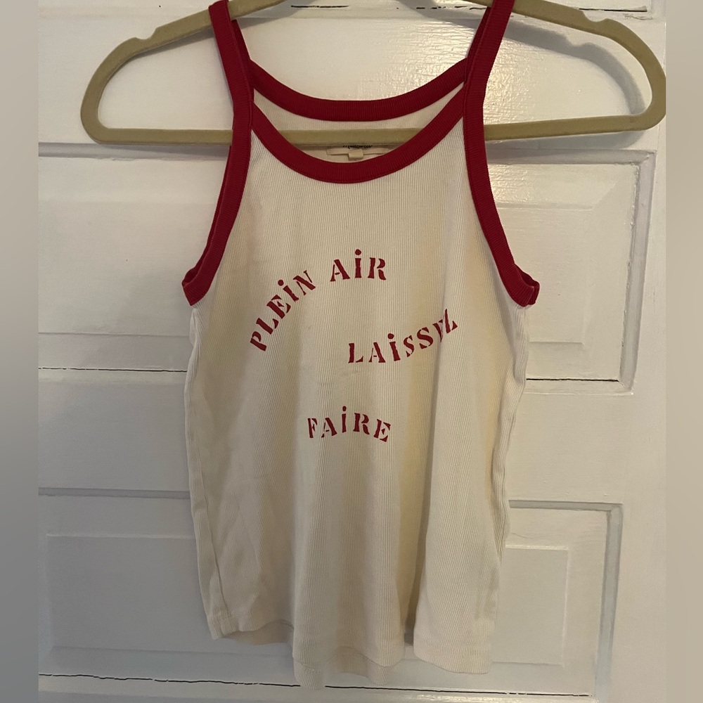 Madewell Red and White Graphic Tank Top
